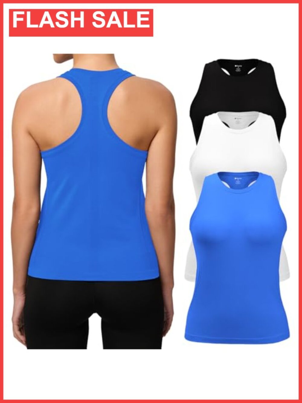 3 Pack Seamless Racerback Workout Tank Tops Women Mesh Athletic Gym Yoga